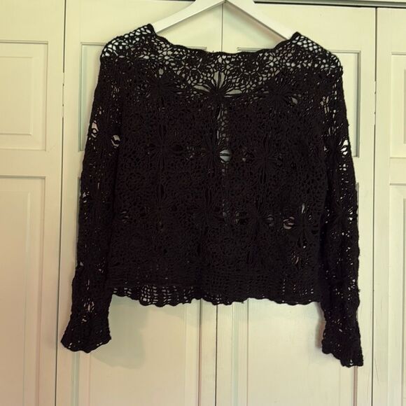 Vintage Black Crochet Cardigan - Picture 8 of 8